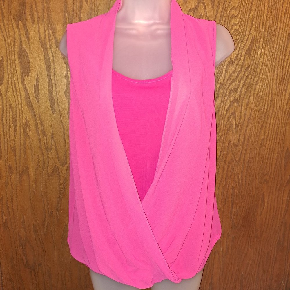 Mark Barbie Pink Draped Sleeveless Top size Medium